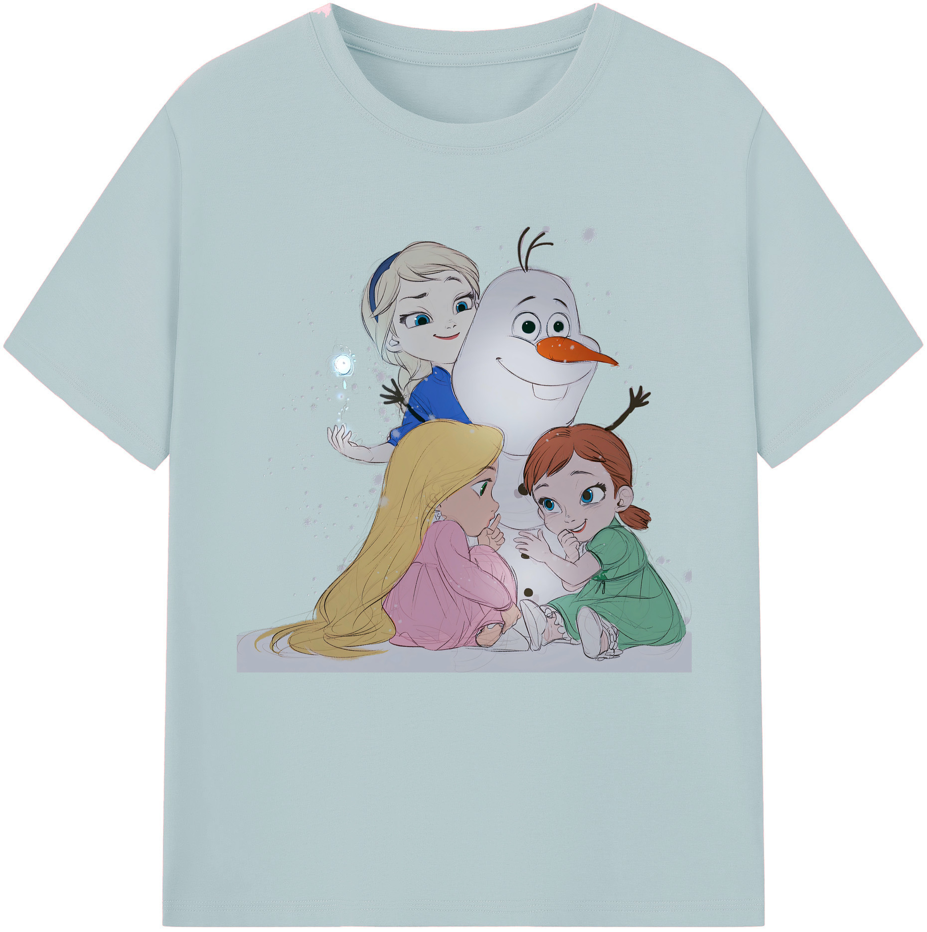 （画像用） アナと雪の女王 アンナ エルサ Frozen Anna Elsa 綿100％半袖Tシャツ（フロントプリント）
